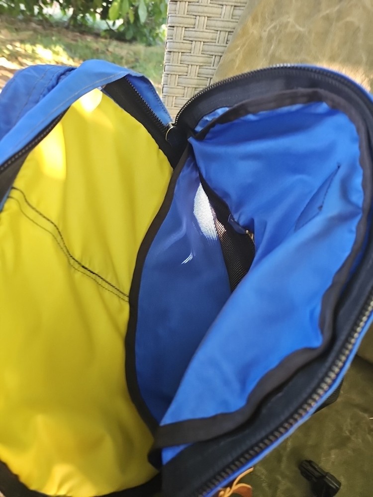 Needlework Backpack For Crafters Storage Canvas Many Pockets Blue