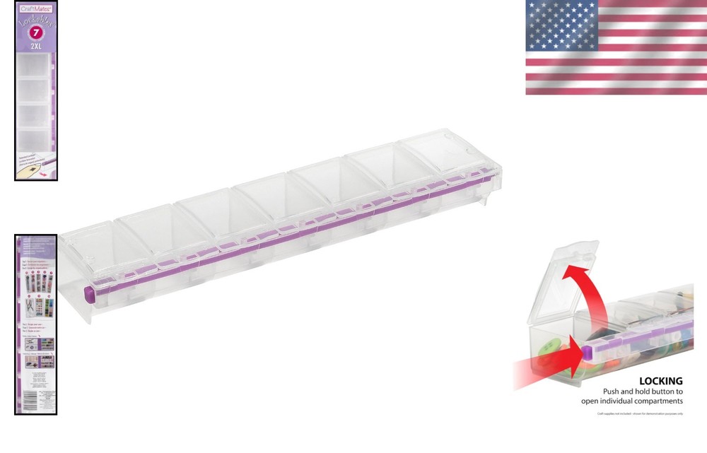 Portable Bead Organizer - 7 Transparent Locking Compartments for Craft Projects