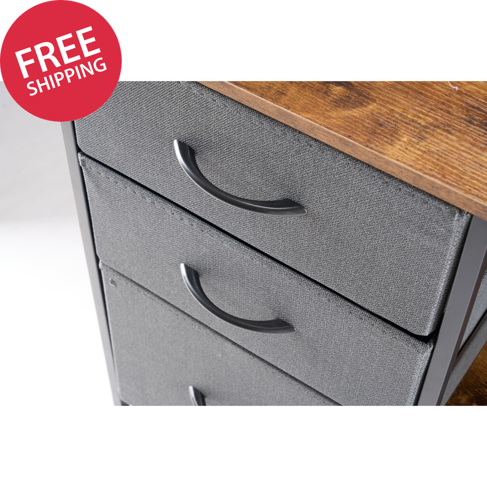 3-Layer Mobile Filing Cabinet, Printer Stand with Storage, Office Storage Cabine