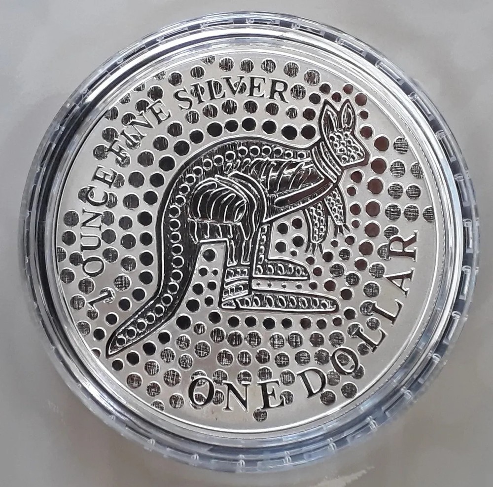 2001 $1 SILVER ROO 1 OZ SILVER FROSTED COIN