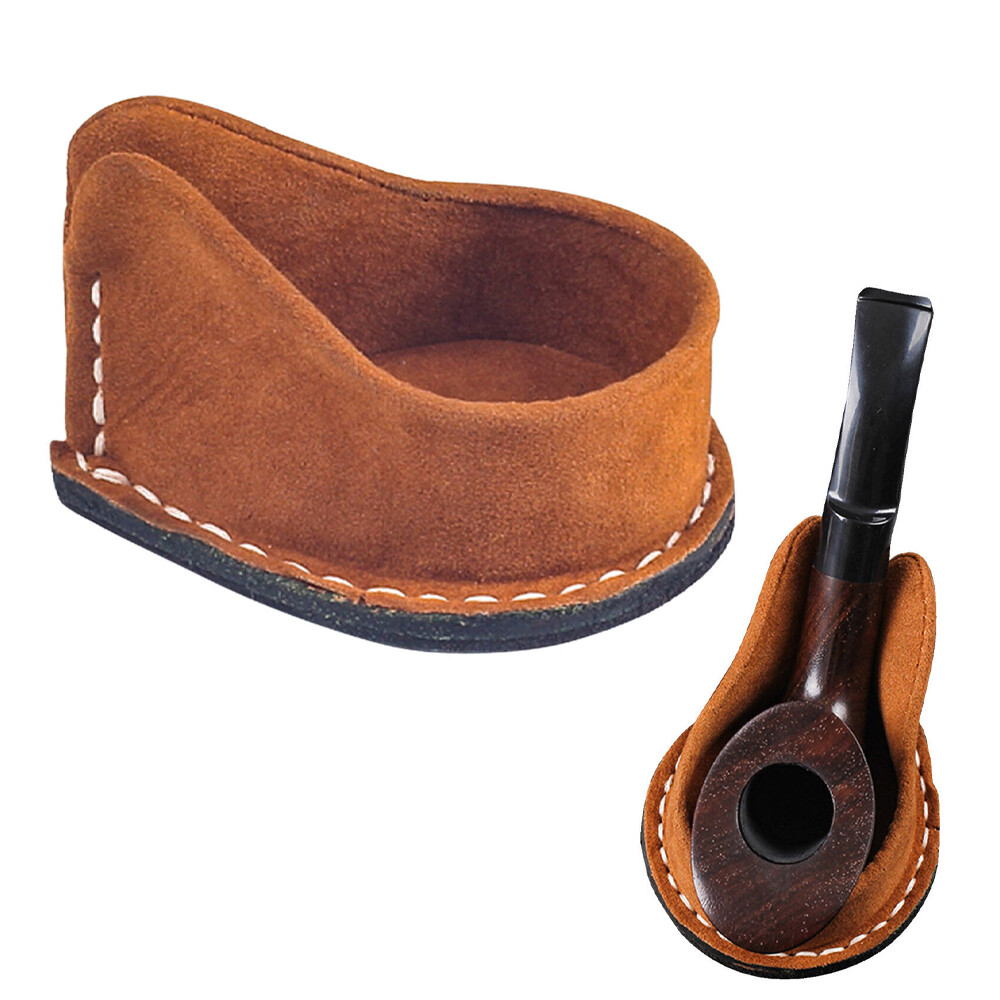 2Pcs Leather Pipe Stand Rack Cow Leather Cowhide Holder Pipe Display Stand