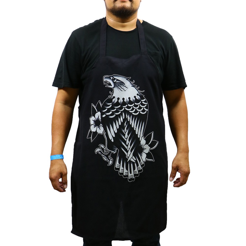 Authentic TIP TOP Barber's Eagle Rain Josh Persons Cutting Apron Black