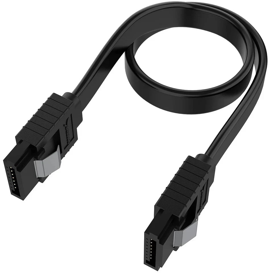 6 Pack SATA III 6 Gbit/s Straight Data Cable with Lock Latch for HDD/SSD/CD/DVD
