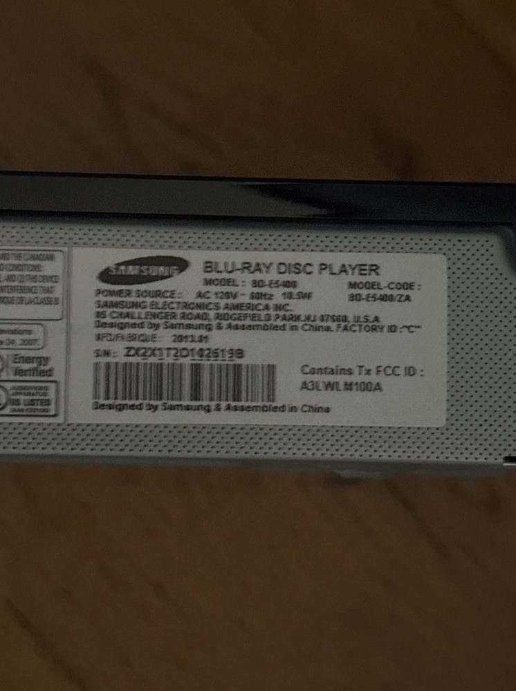 Samsung BD-E5400 Blu-Ray DVD Player w/ Remote Tested HDMI Compact Black