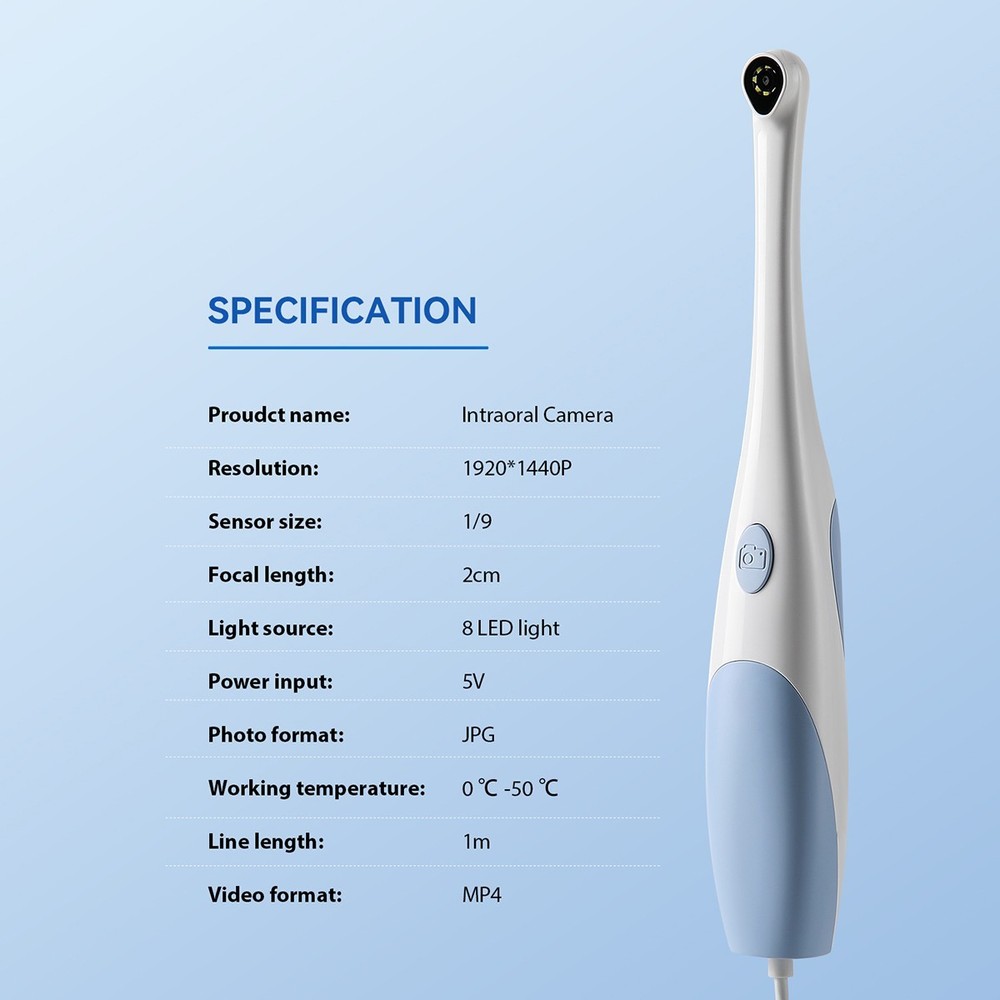 Dental High Resolution Interface Intraoral Camera 8 White Cold Light LEDs USB