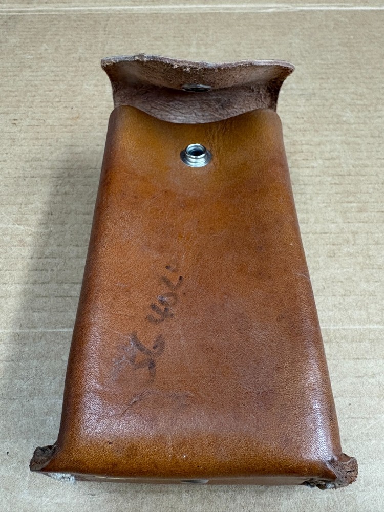 VINTAGE COAL MINING MSA LEATHER METHANE SPOTTER CARRYING CASE 455675 USED