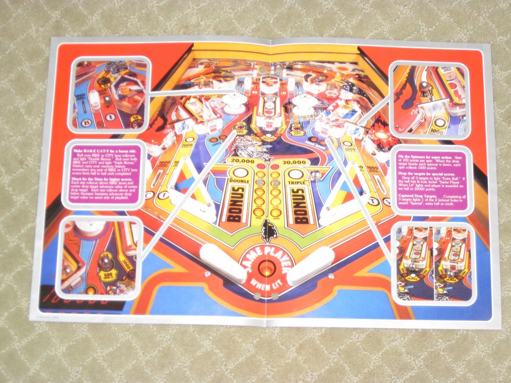 Space Rider Atari Pinball Flyer / Brochure / Ad /
