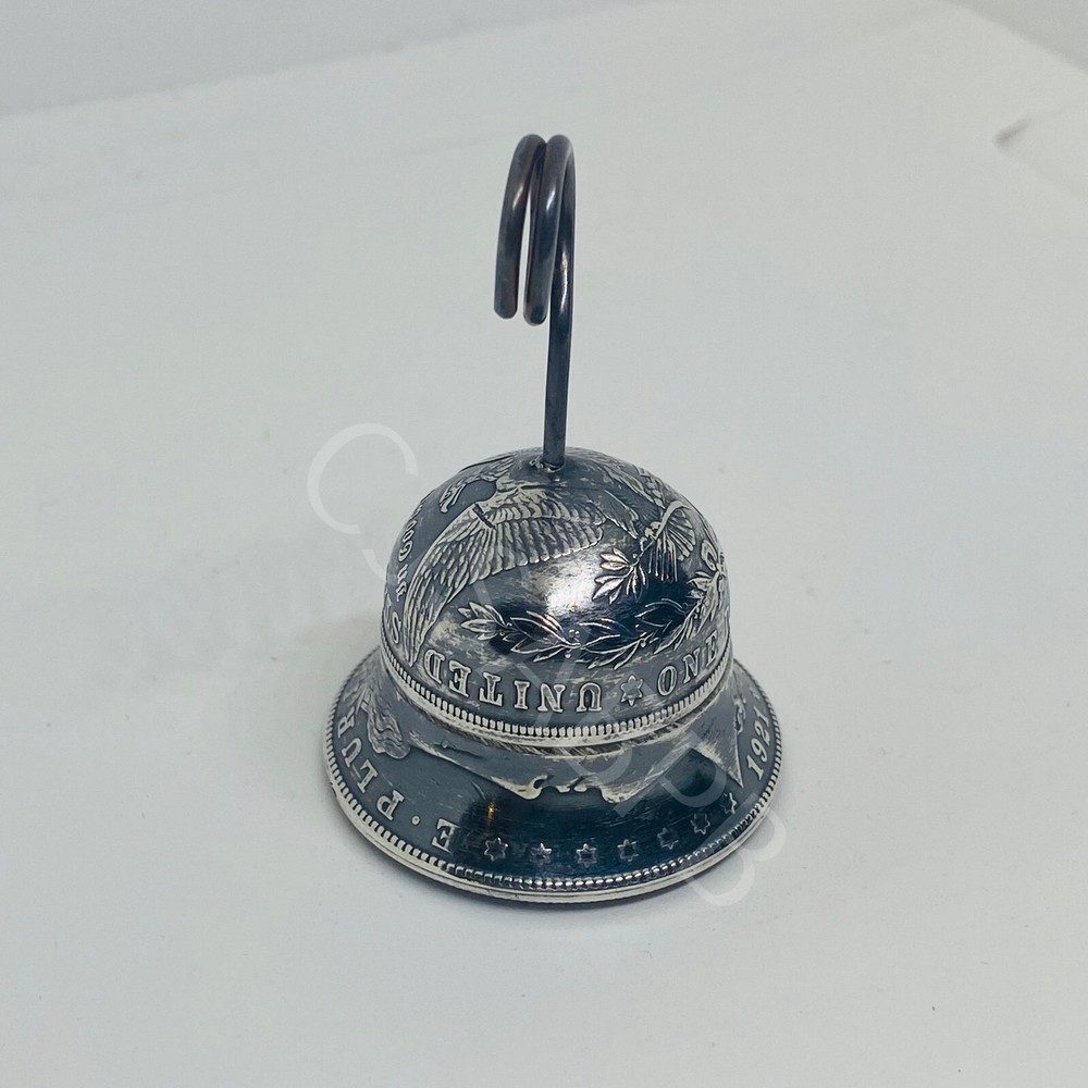 1921 Morgan silver dollar Handcrafted Gremlin Bell