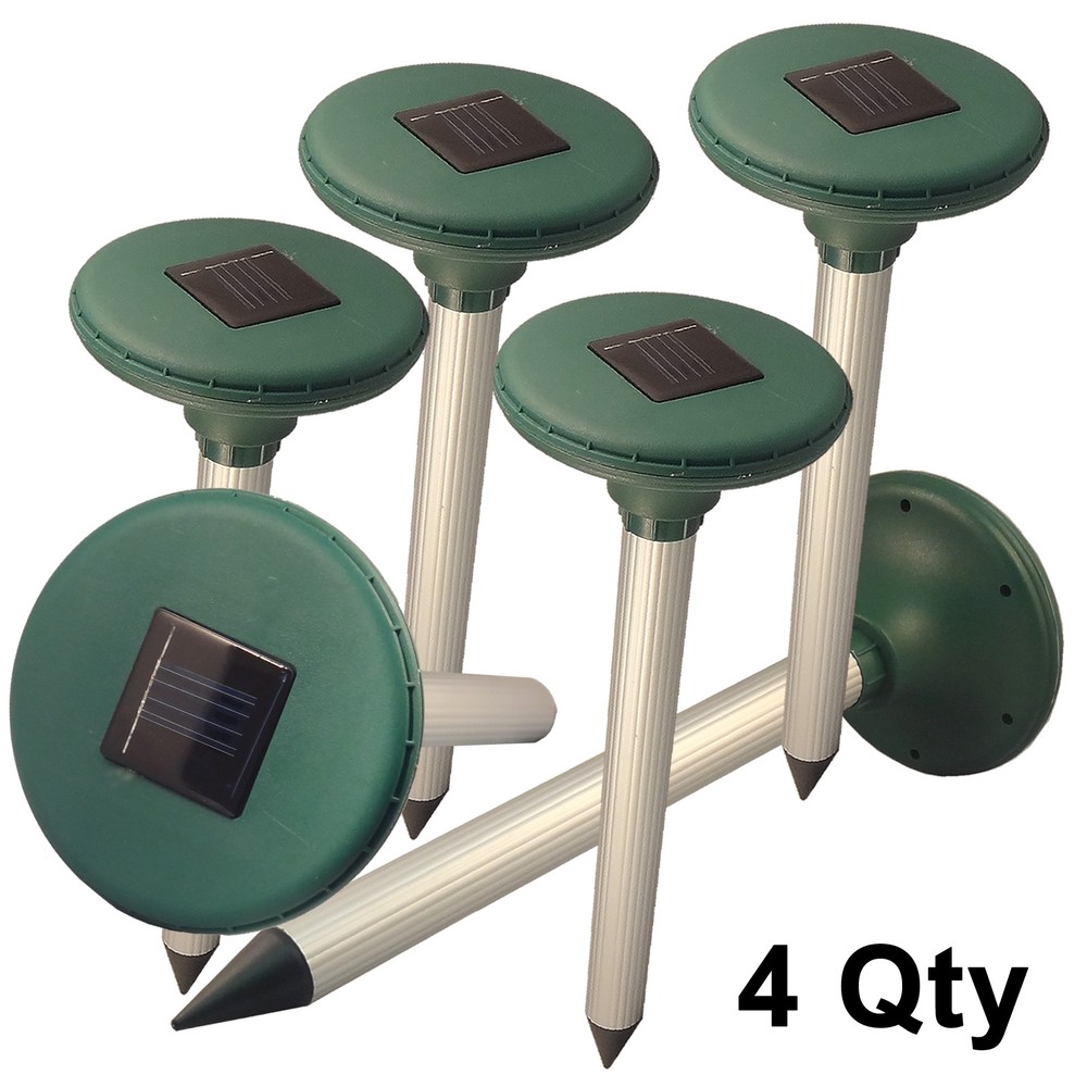 4× Garden Solar Energy Power Multi Pulse insect Pest Repeller Mouse Gopher Mole