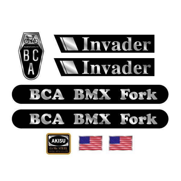 BCA - Invader on chrome decal set - Old School BMX
