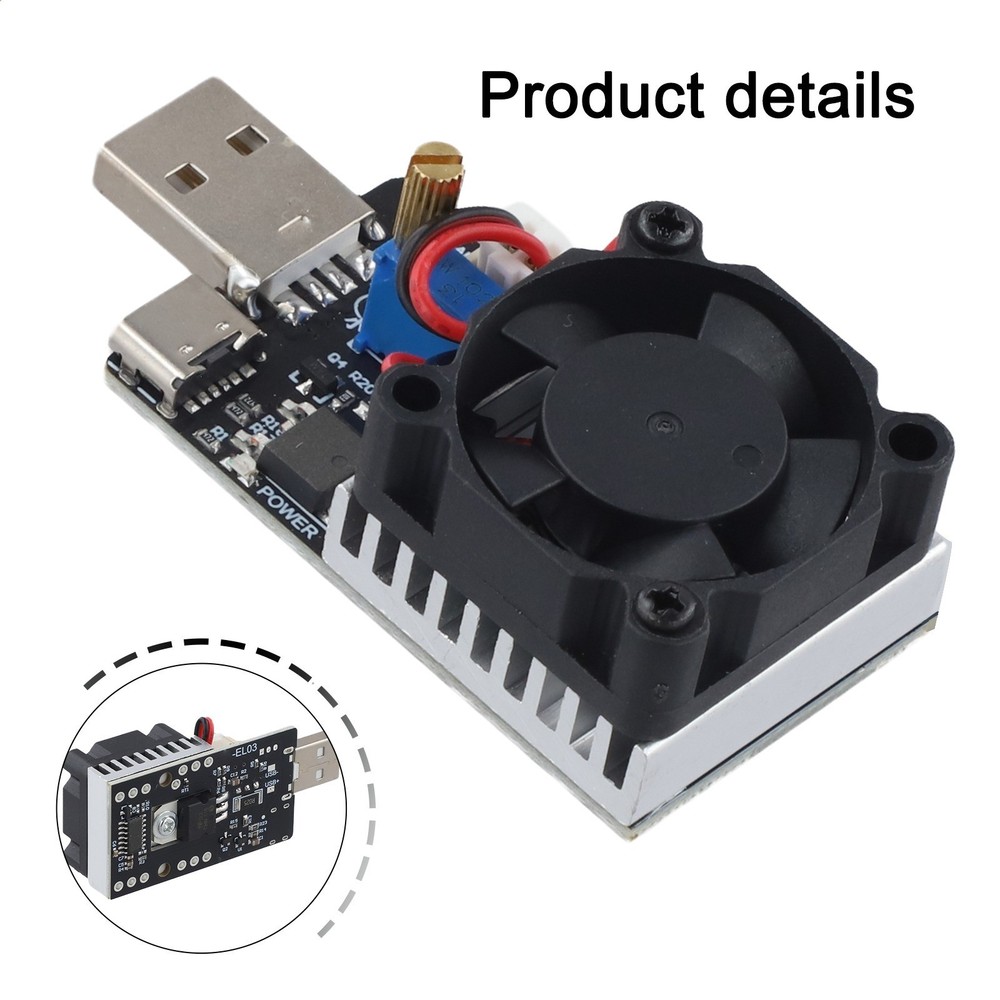Constant Current Tester USB Electronic Load Intelligent Fan Control