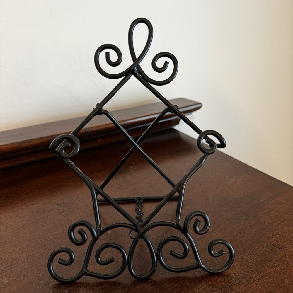 Easel For Small Frame Or Decorative Tile Art - Black Metal 8”