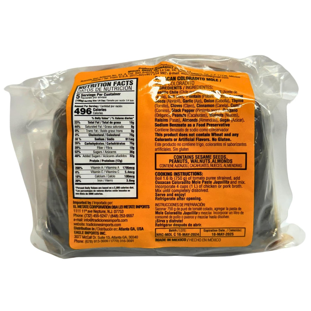 Mole Coloradito - Mole Oaxaqueno Paste - 17 Oz