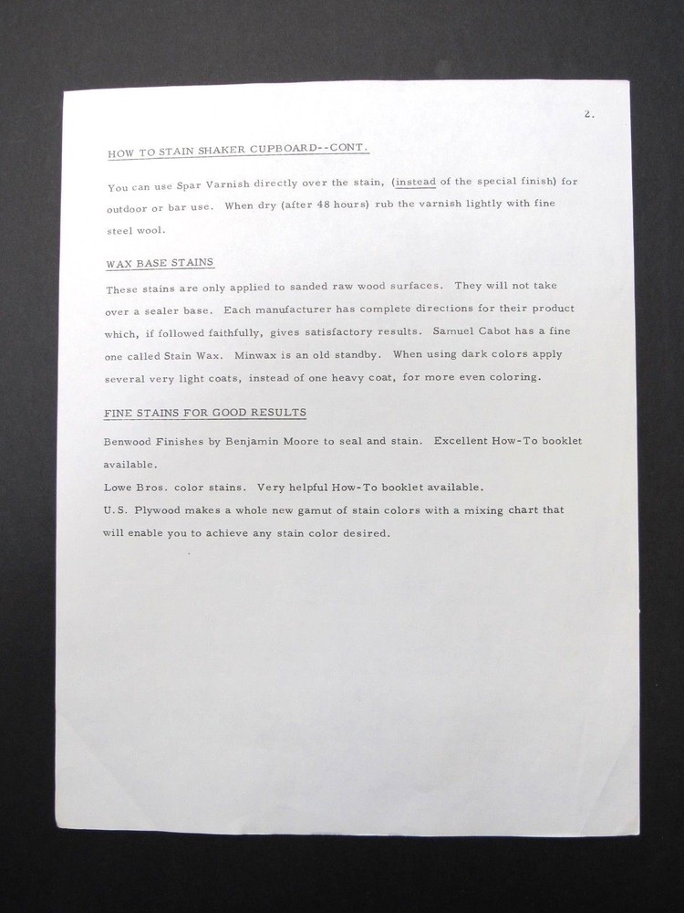 1966 Shaker Cupboard American Home Construction Pattern SC-1002