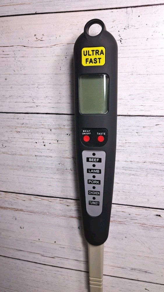 Digital Meat Thermometer Fork, Read Meat BBQ Fork Thermometer with Dual Probe...