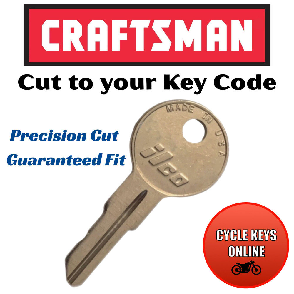 Craftsman Toolbox Keys cut to code for key codes 401-556