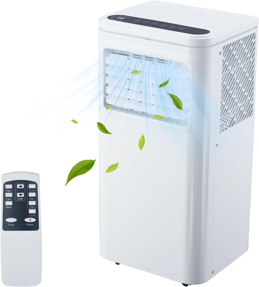 8000 BTU Portable AC Ultra Quiet Cooling Dehumidifier Fan for 350 SqFt Room