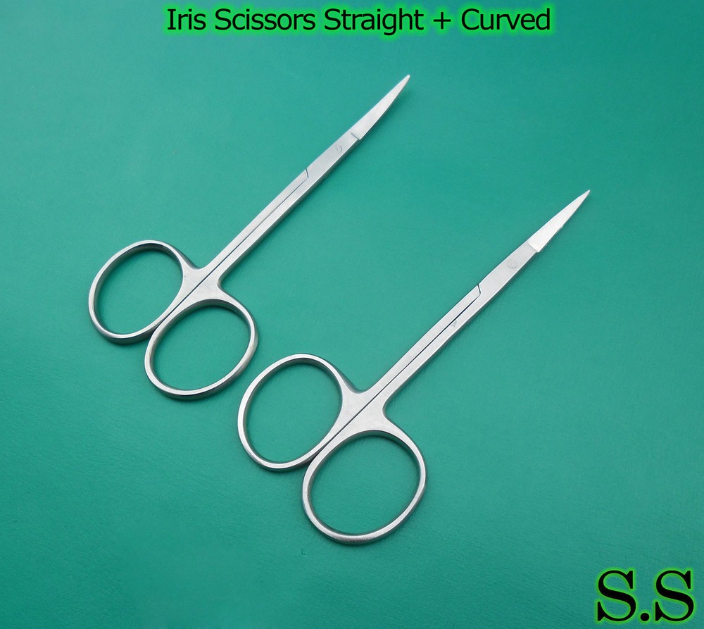 50 ASSORTED IRIS SCISSORS 4.5" STRAIGHT + CURVED
