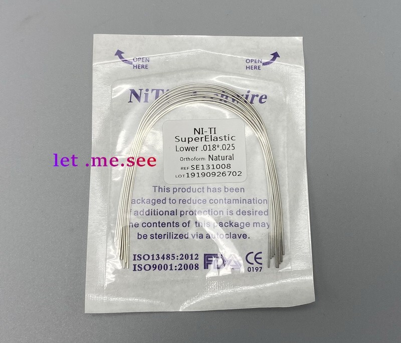 Dental Orthodontic Super elastic Ni-Ti Arch wire Round Rectangular Natural Form