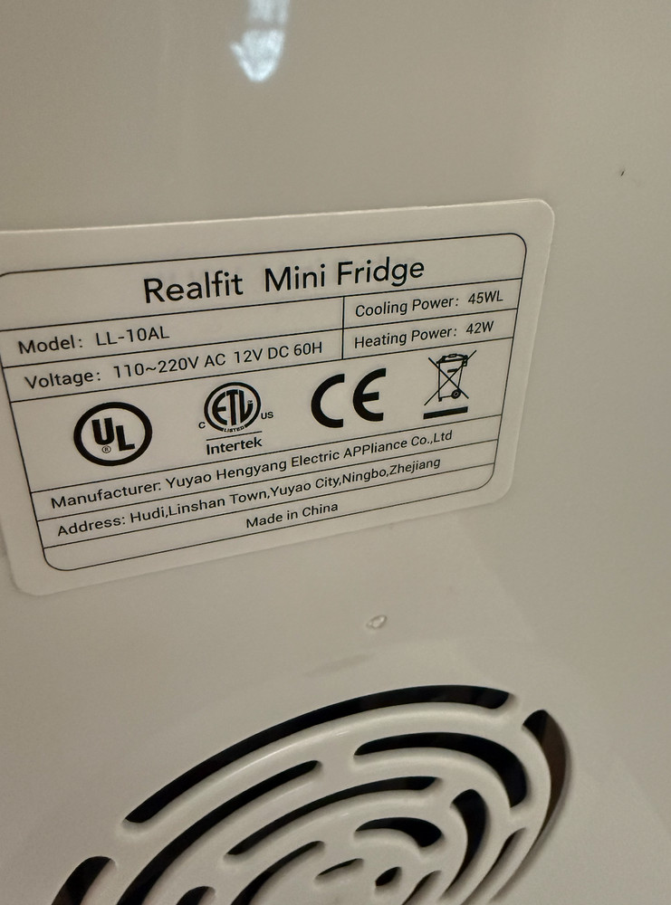 New Realfit Mini Fridge - Never Used