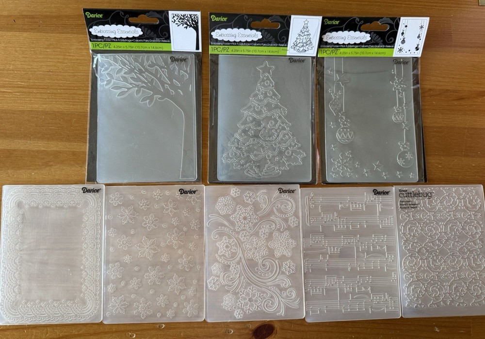 Darice Cricut Cuttlebug Embossing Essentials Folders Christmas Tree Snowflakes …