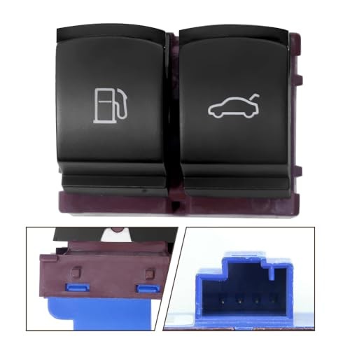 Chrome Fuel Gas Tank Door Trunk Release Button Switch Replacement for CC Jetta