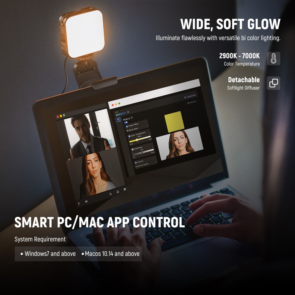 NEEWER Professional LED Streaming Light with Mac/PC APP Control for Streaming