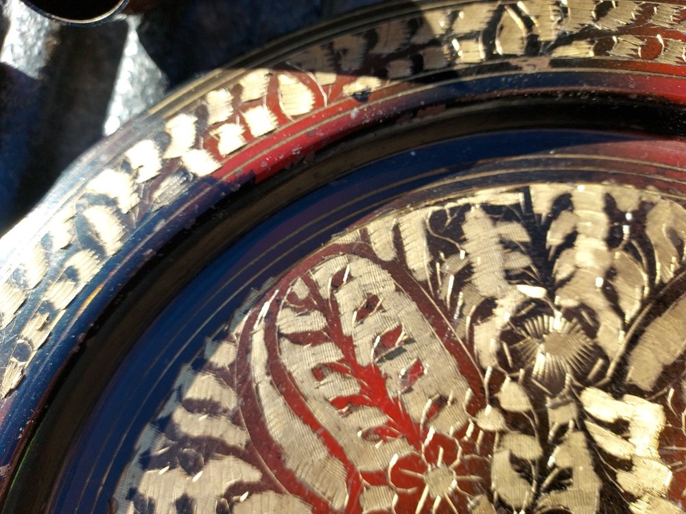 Brass Plate And 6 Cups India