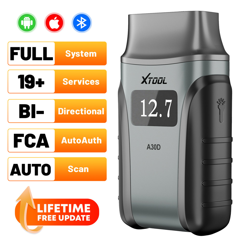 XTOOL A30D V2.0 Bluetooth OBD2 Scanner Full System Diagnostic Tool FCA AutoAuth