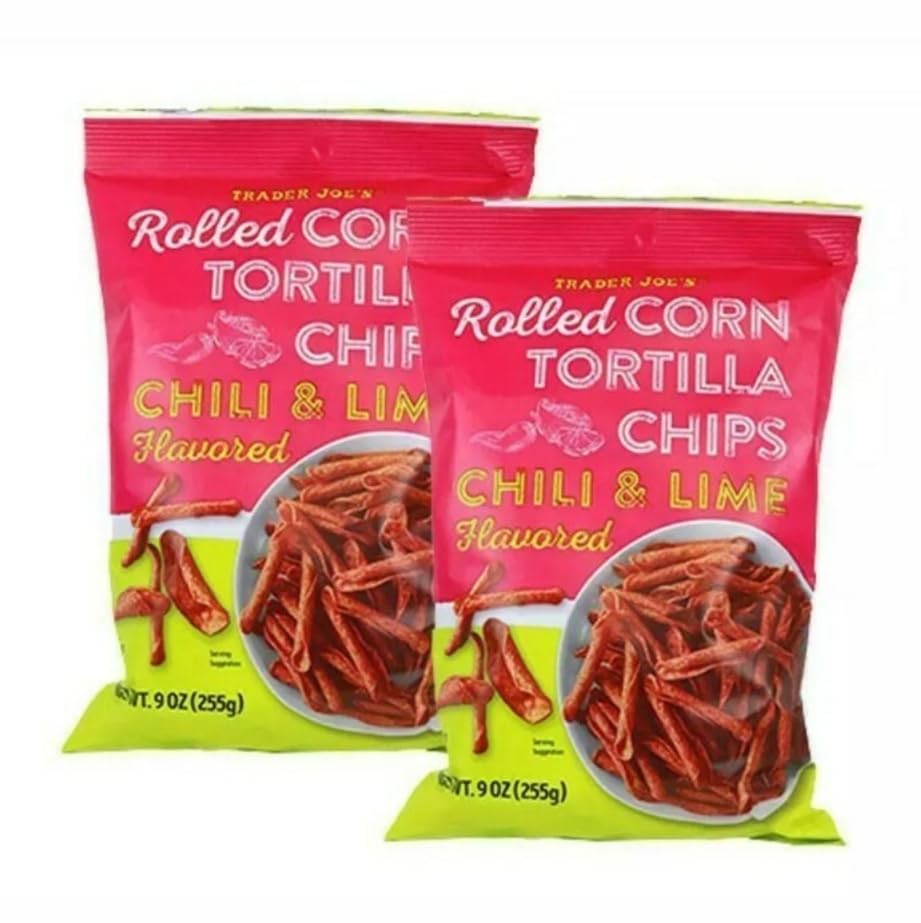Trader Joe's Rolled Corn Tortilla Chips, Chili & Lime, 2 Pack