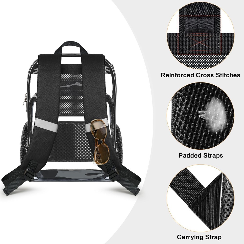 PAMANO Clear Backpack, Heavy Duty Transparent Backpack with Reinforced Bottom...