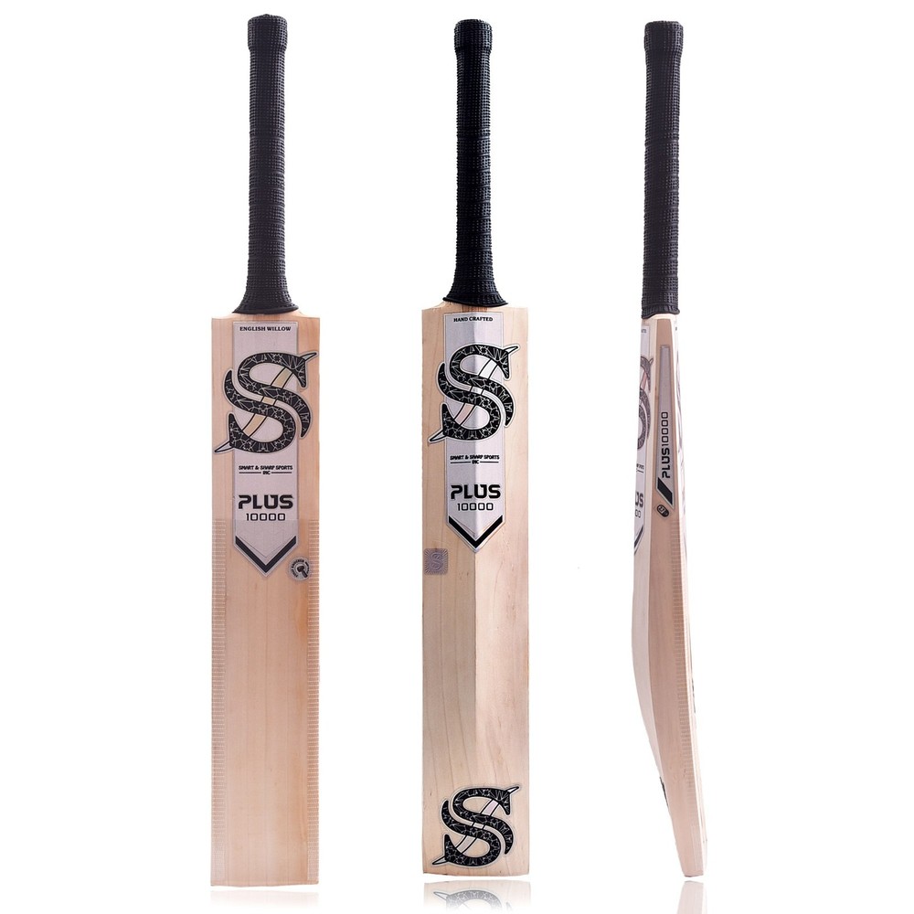 Smart & Sharp Plus 10,000 Cricket Bat, English Willow, Full Size, Black Handle w