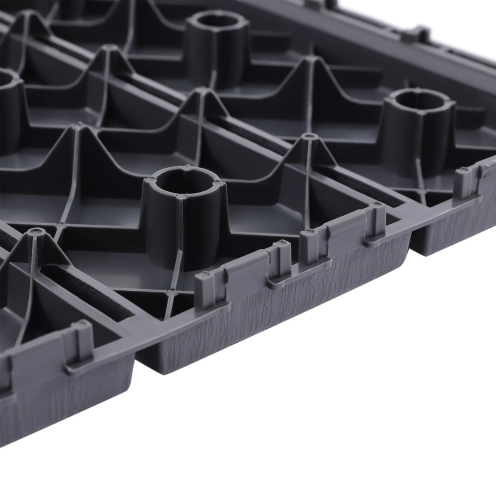 30Pcs PB-319 Interlocking Deck Tiles Dark Gray Rectangular Efficient Drainage