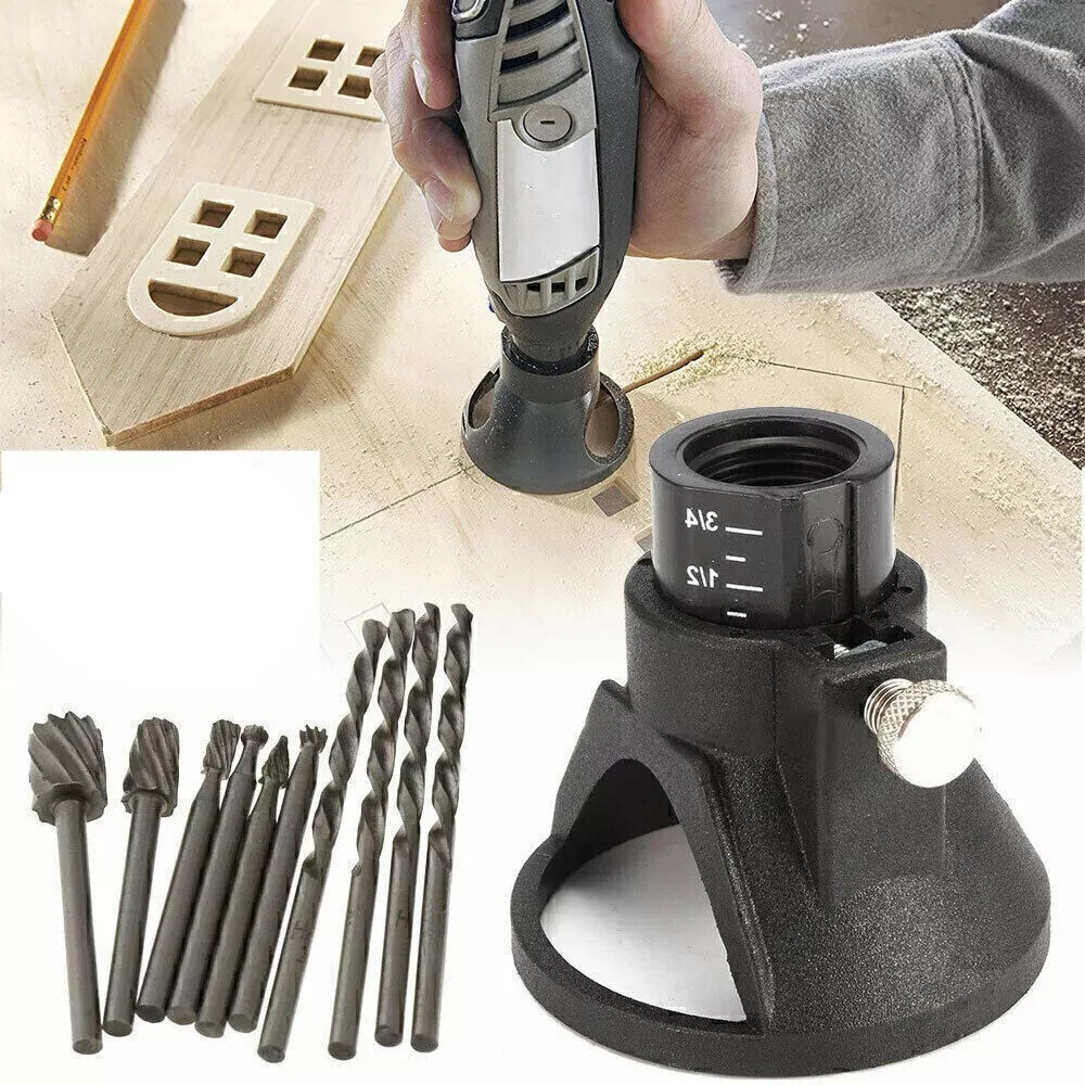 Dremel Rotary Multi Tool Cutting Guide HSS Router Drill Bits Set Attachment Kit