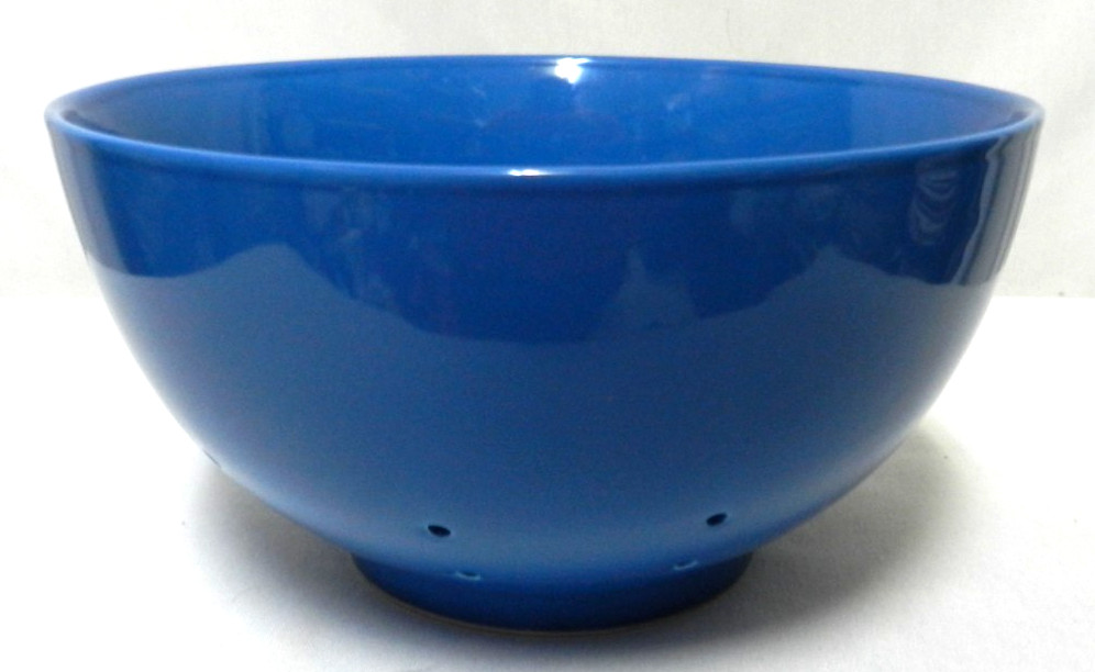 TAG colander strainer bowl ceramic insert blue Dishwasher Safe 4.5" x 8"