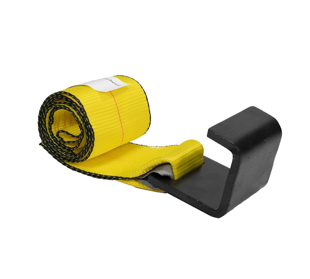 (20 Pack) 4" x 5' Roll Off Container Yellow Winch Strap w/ Large Flat Hook fo...