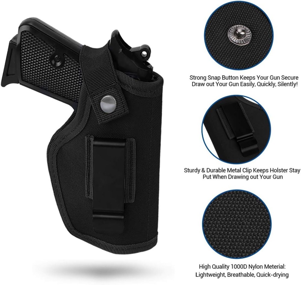 2 Pack Gun Holsters for Concealed Carry, Universal Inside Black & Green