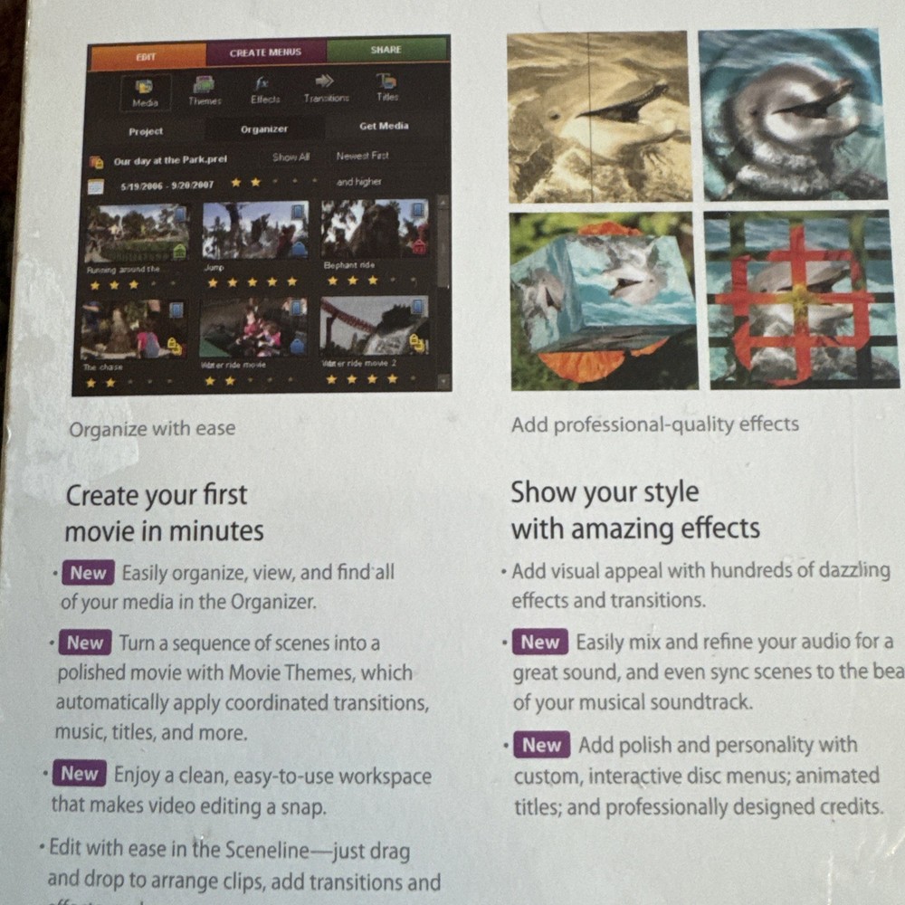 ADOBE PREMIERE ELEMENTS 4 SOFTWARE NEW SEALED PACKAGE YOU TUBE VIDEO EDITING