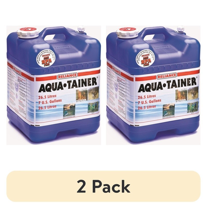7 Gallon Water Container 2 Pack Stackable BPA Free Portable Spout Handle New