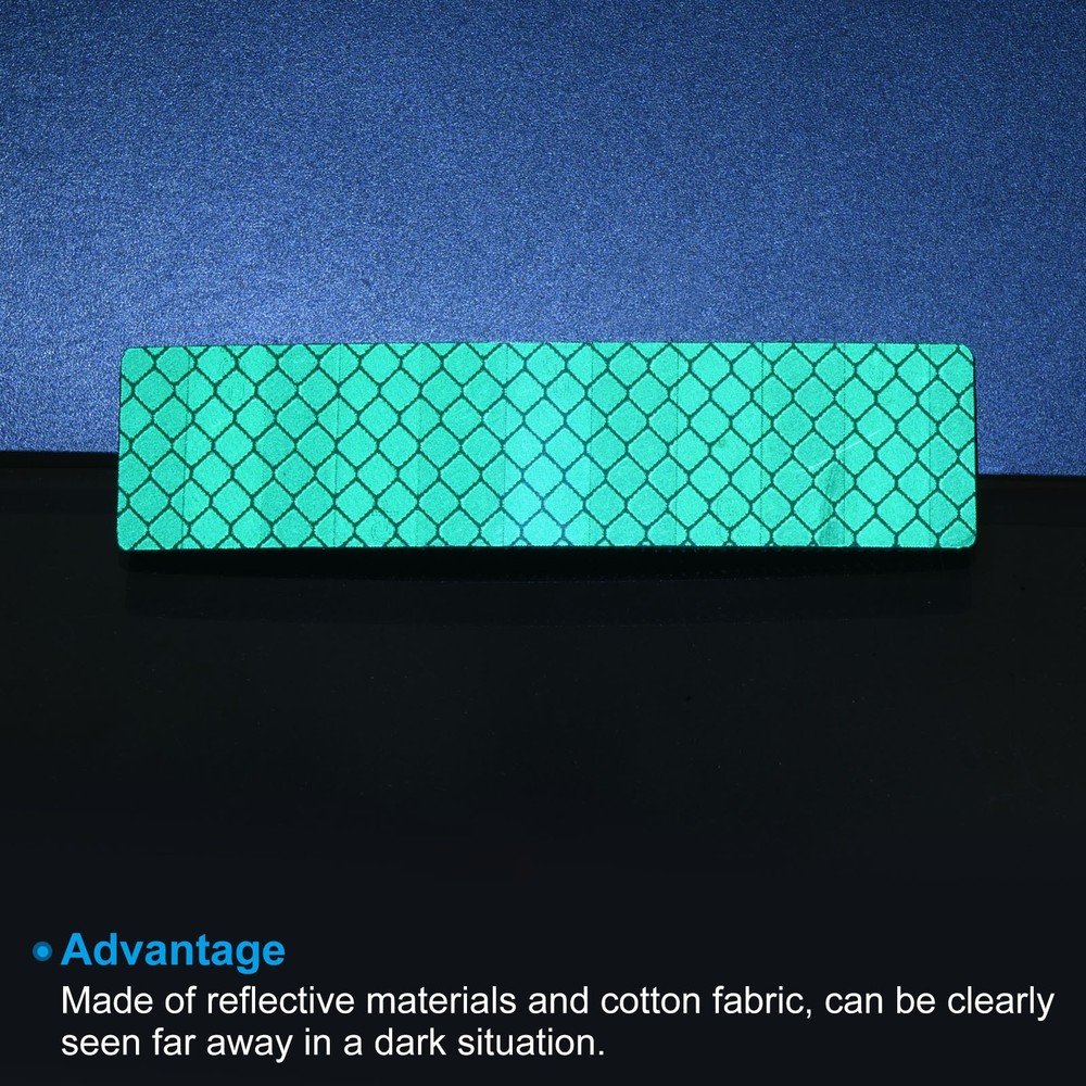 Reflective Patch 1"x4" 4pcs Hook and Circle Green Closure