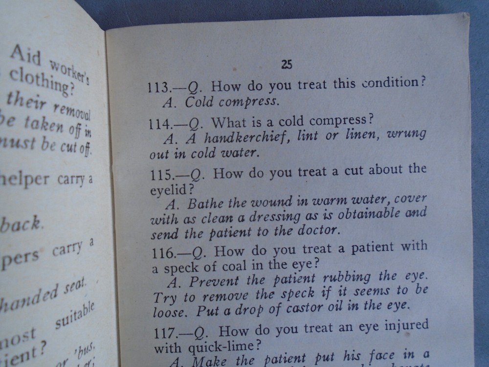 British Red Cross Society 1941 First Aid Catechism