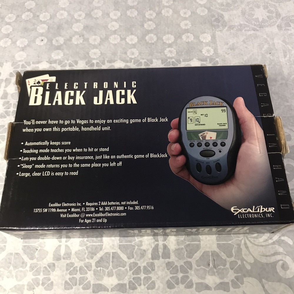 Excalibur Electronics Electronic Black Jack Handheld Game Tested Working 473