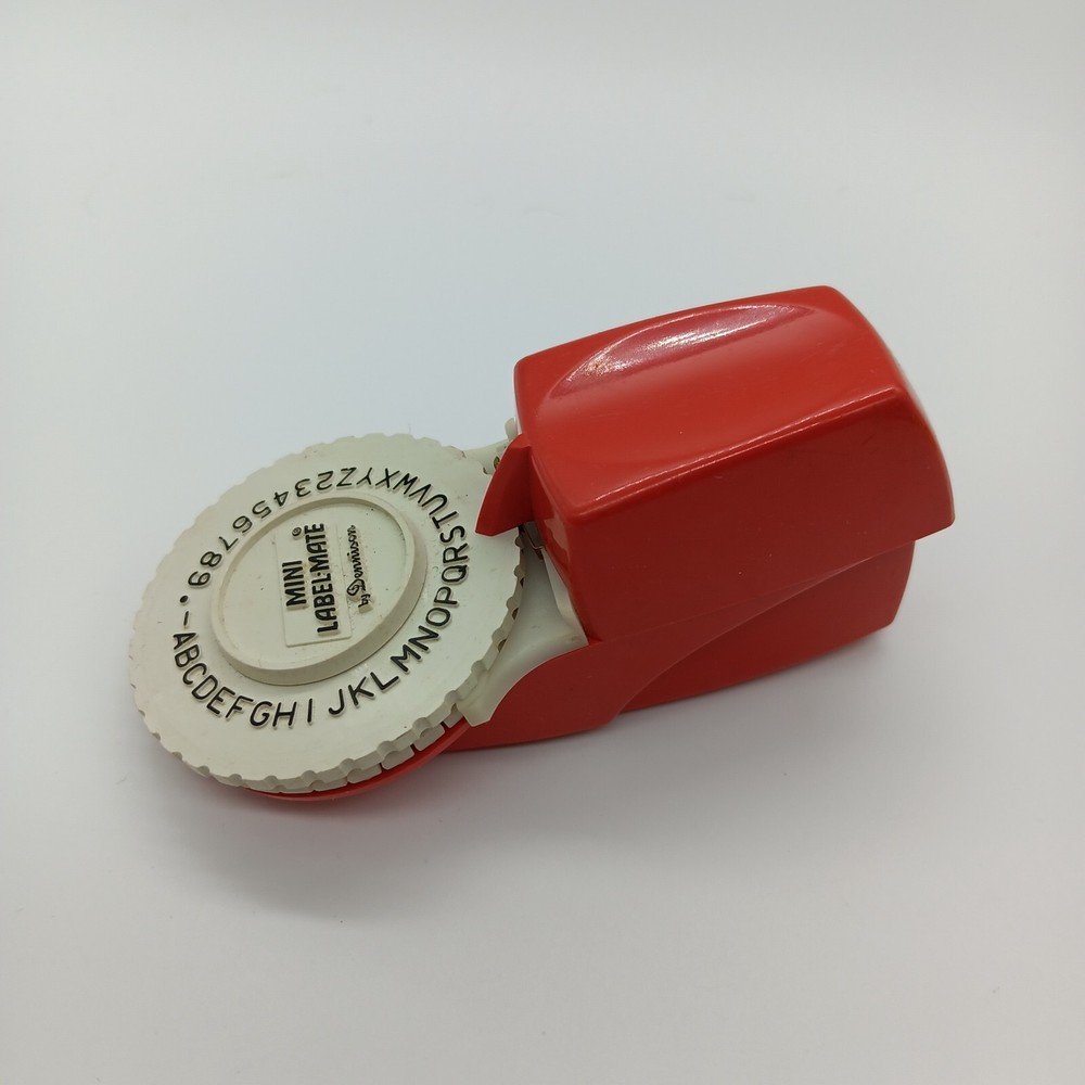 Mini Label Mate Dennison Label Maker Red Vtg