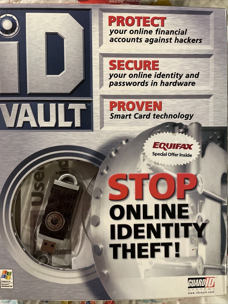 ID Vault NEW STOP ONLINE IDENTITY THEFT Window XP Secure PASSWORDS