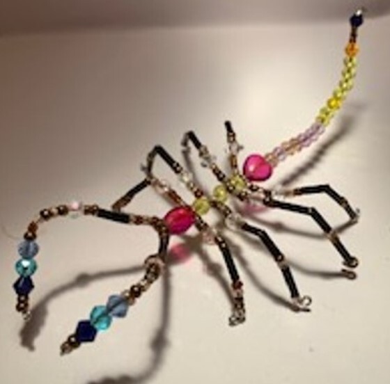 Handmade Yellow Tail Beaded Wire SCORPION
