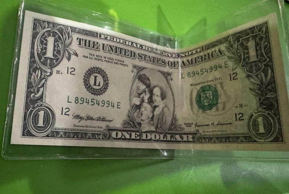 Three Stooges Moe Larry Curly Dollar Bill