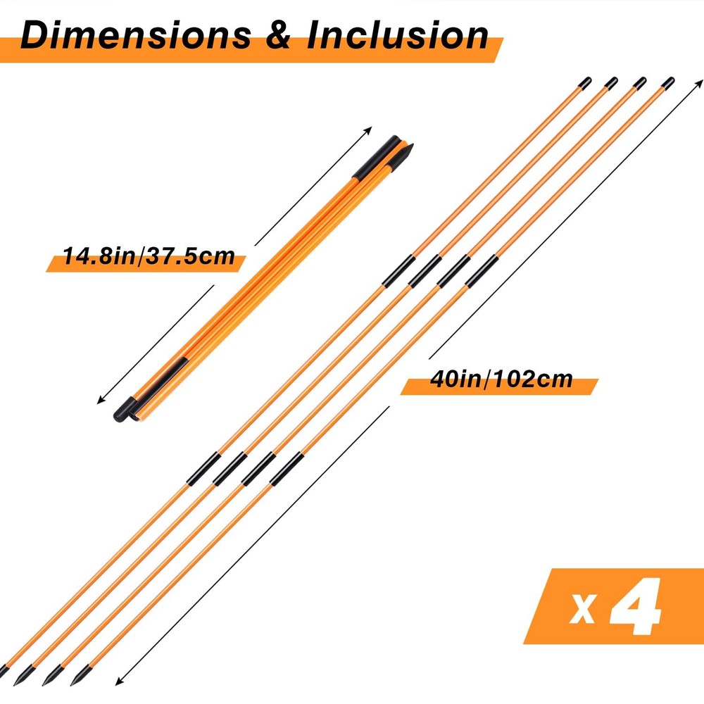 Professional 2 or 3 or 4 Pack Collapsible Golf Alignment Sticks, Premium 40" ...