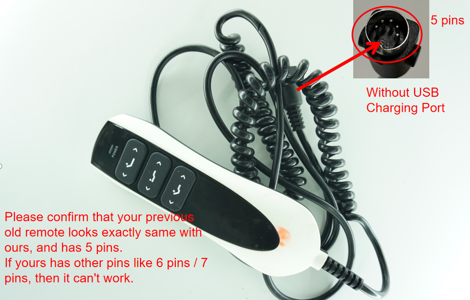 Remote Control For Dream bed Adjustable Base Bed Frame with 6 Buttons 5 Pin Plug