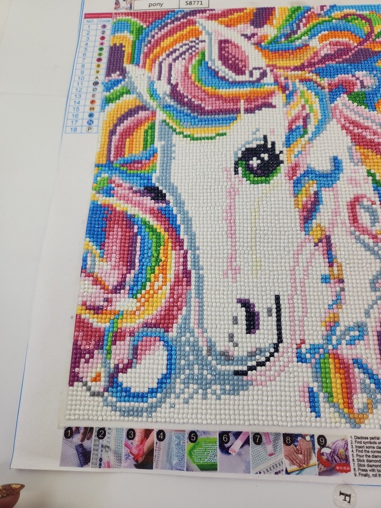Completed Pony Bead Embroidery Scheme Pattern # S8771 Dimensions 16"x12".
