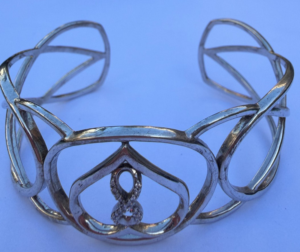 BANGLE DIAMOND AND STERLING SILVER CUFF ETERNITY
